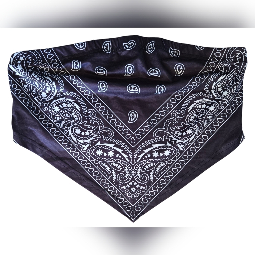 EC SHEIN Women's Printed Asymmetrical Hem Bandeau Bikini